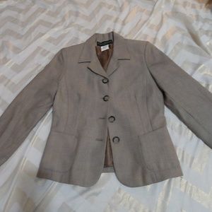 Harve Benard brown classic petite wool blazer
